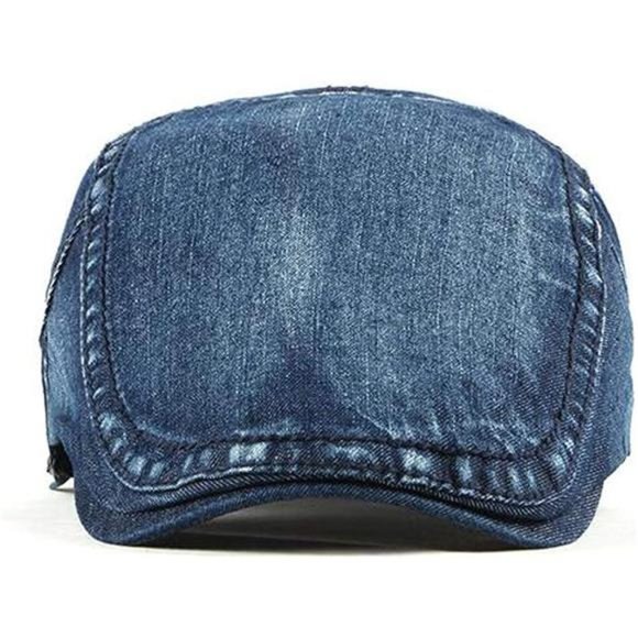 2 Pack Mens Denim Cotton Newsboy Cap Ivy Gatsby Driving Hunting Cabbie Hats - Picture 2 of 5